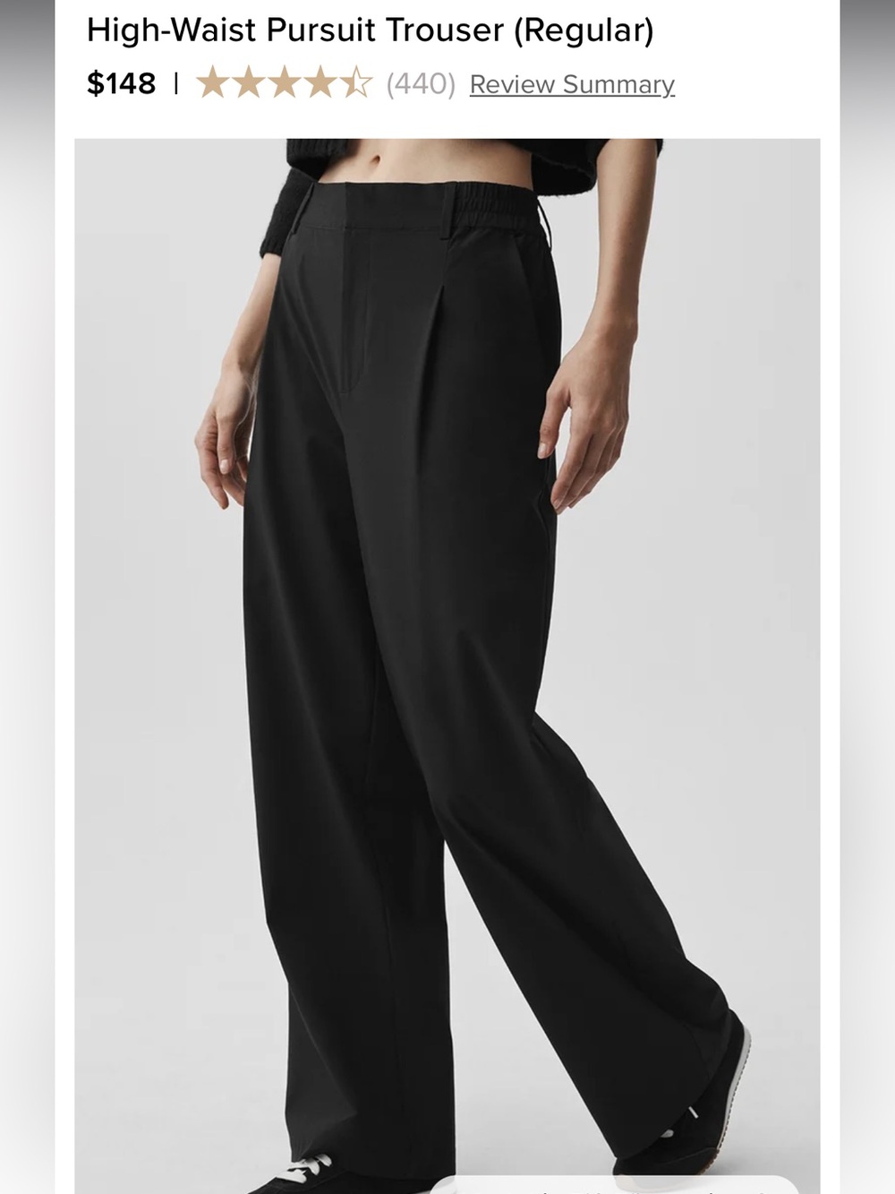 ALO Yoga Black High Waist Pursuit Trouser